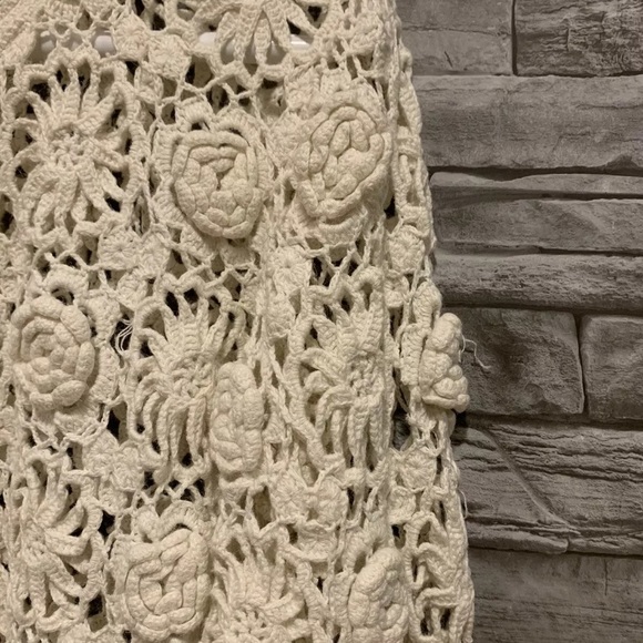 Vintage Forenza Crochet Ivory Cardigan - Picture 2 of 5